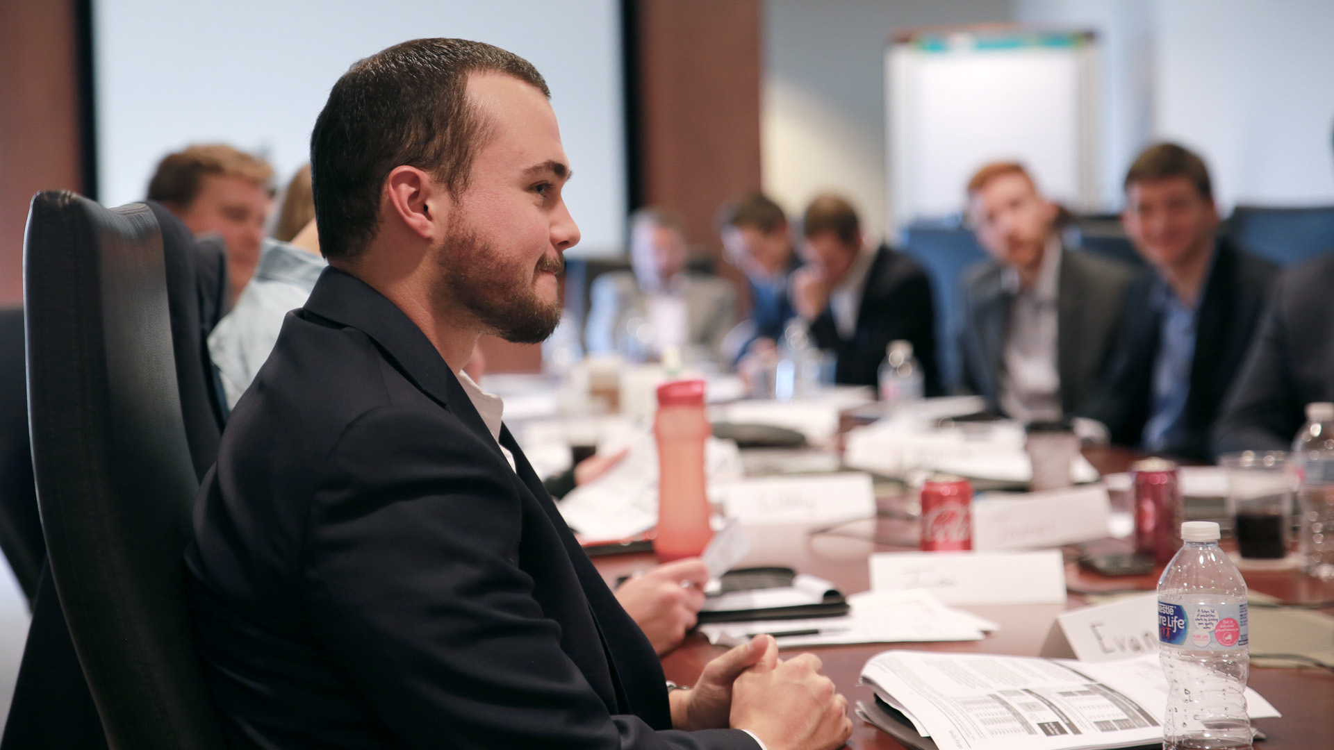 Students meet in Wells Fargo Board Room