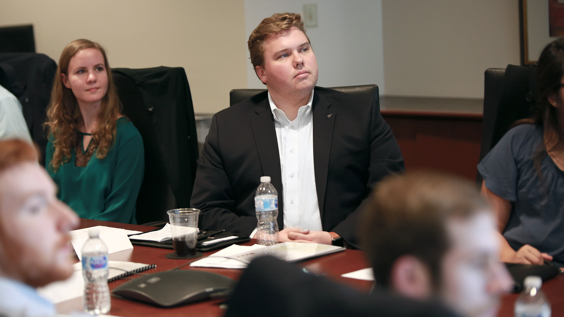 Students meet in Wells Fargo Board Room