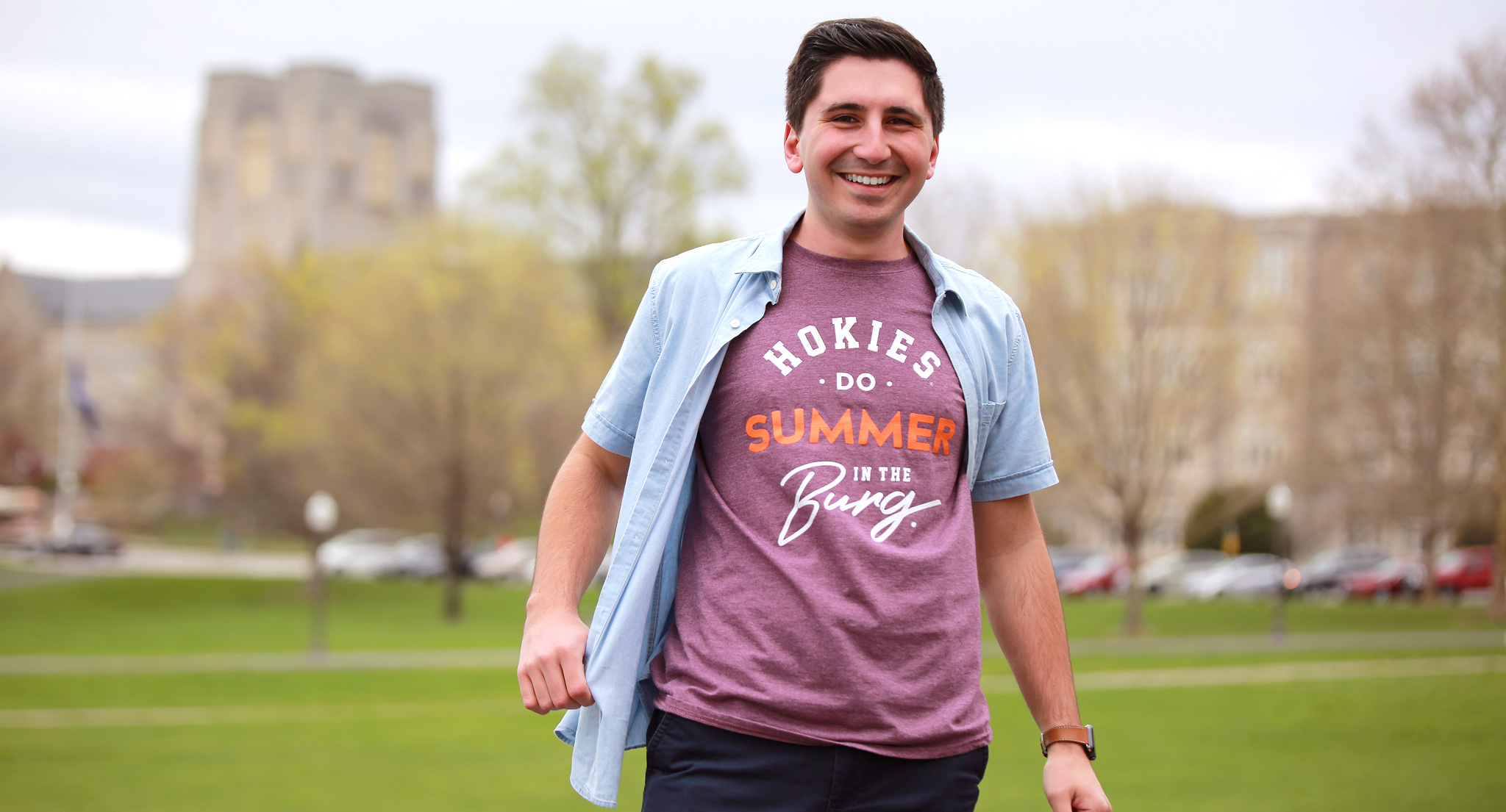 Summer student on drill field